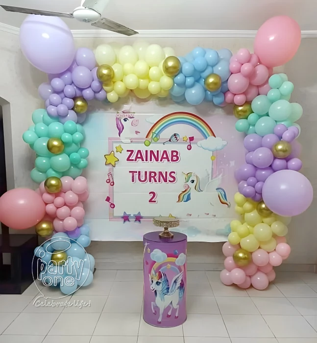birthday Pastel Rainbow Theme Decor with Flex